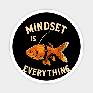 Mindset Motivational quote Cute Goldfish Shark Magnet